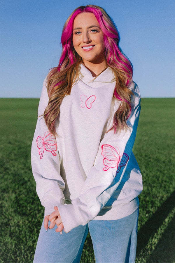 Hope in Butterfly hoodie, front