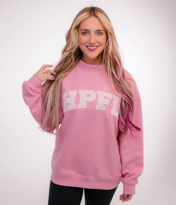 Varsity Mockneck — 🩷 Peony Pink